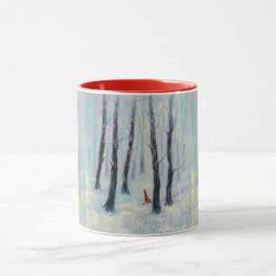 Mug Chiffre semblable à un chapiteau rouge dans une fo
