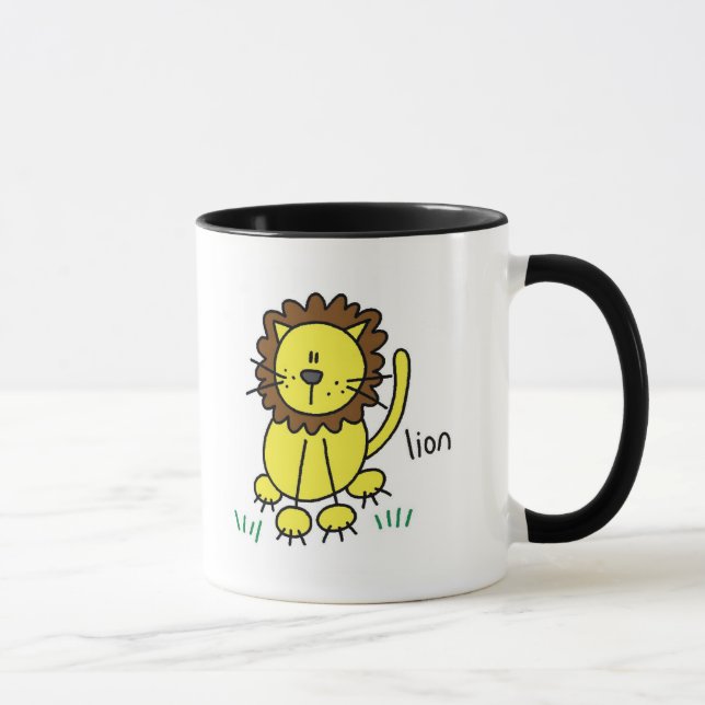 Mug Chiffre T-shirts et cadeaux de bâton de lion (Droite)
