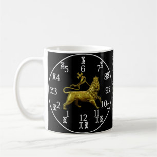 Mug Chiffres éthiopiens d'horlogerie de lion - Amhariq