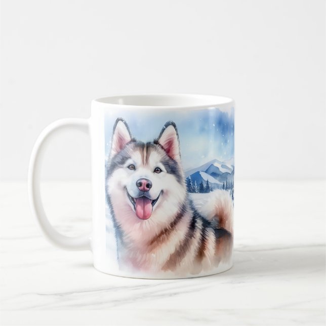 Mug Chig Maman / Papa Vibes d'hiver Husky - (Gauche)