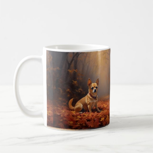 Mug Chihuahua à l'automne Leaves automne Inspire (Gauche)