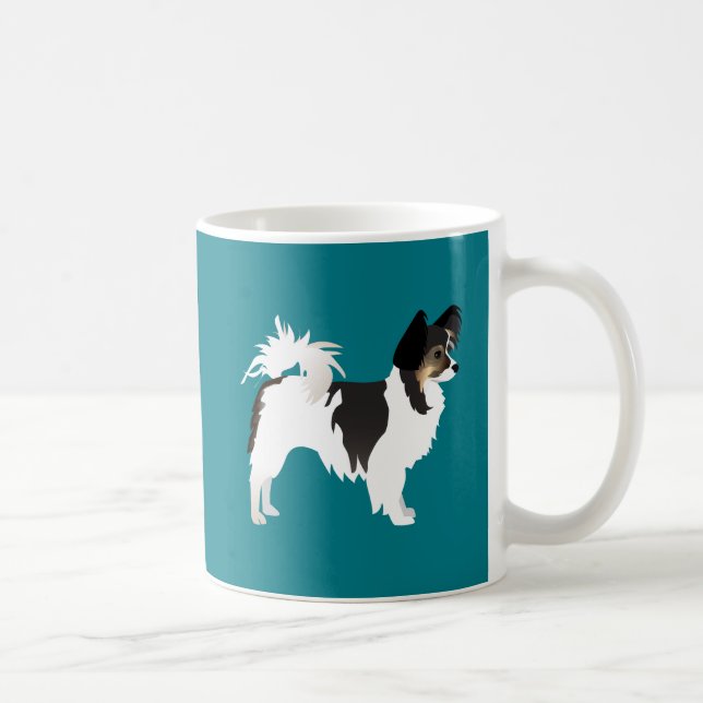 Mug Chihuahua aux cheveux longs ou Papillon Conception (Droite)