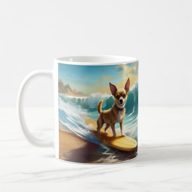 Mug Chihuahua Beach Surf Peinture (Gauche)