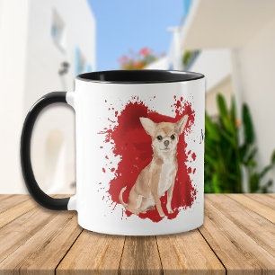 Mug Chihuahua Chiang Red Abstrait