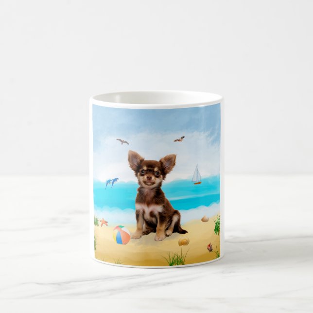 Mug Chihuahua Dog sur la plage (Centre)