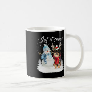 Mug Chihuahua Long Haie Chien Père Noël Noël Snowman