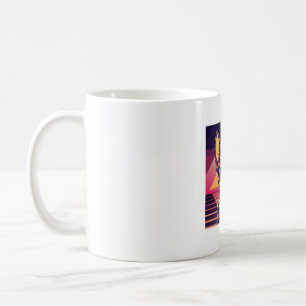 Mug Chihuahua Néon Rétro � Art de chien Synthwave vibr