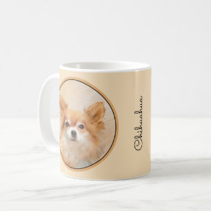 Mug Chihuahua Peinture de Chien à long Haired Art orig