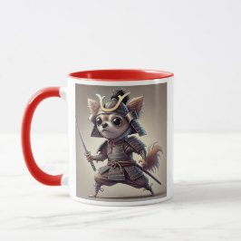 Mug Chihuahua samouraï, un guerrier intrépide.