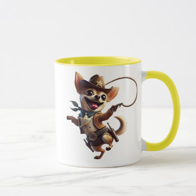 Mug Chihuahua shérif délirant avec son lasso. (Droite)