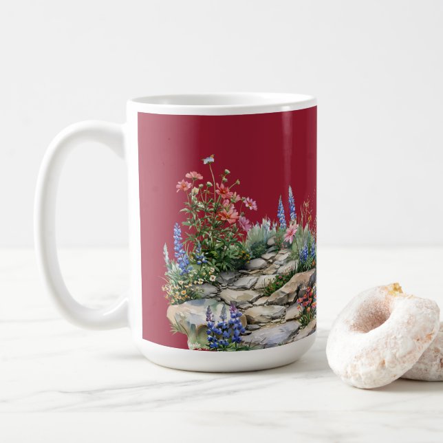 Mug Chili Pepper Red Rock Garden Fleurs sauvages (Avec donut)