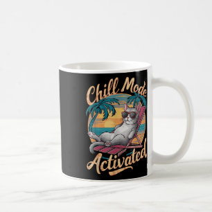 Mug Chill Mode Chat Activé Avec Gles Sur La Plage