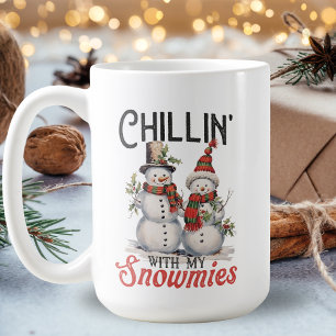 Mug Chillin' Avec Mes Neiges Mignonne Snowman