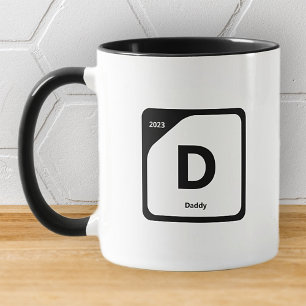 Mug Chimie Monogramme moderne Élégant simple pour papa