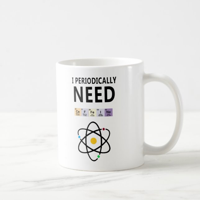 Mug Chimique Drôle - J'Ai Périodiquement Besoin De (Droite)