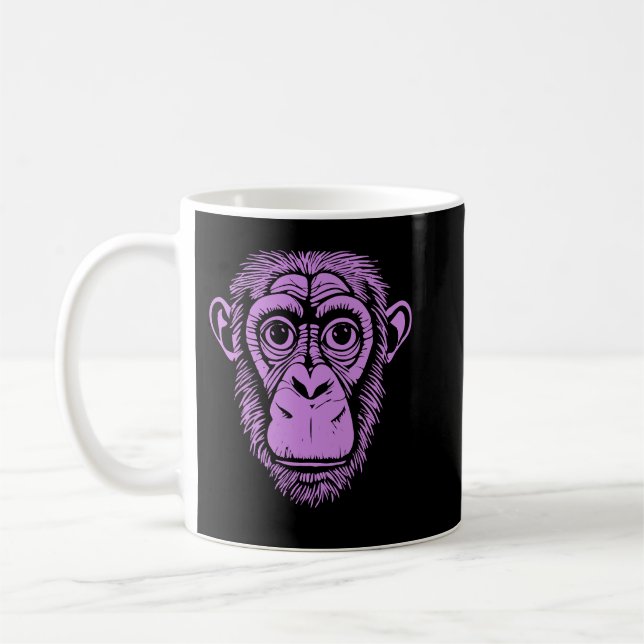 Mug Chimpanzé pourpre Ape Pas Singe Mignonne Chimp (Gauche)