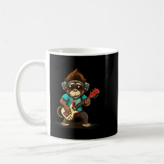 Mug Chimpanzé singe Jouer Guitare Rock Acousitque