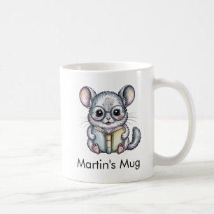 Mug Chinchilla Mignonne Lisant un Livre Personnalisé