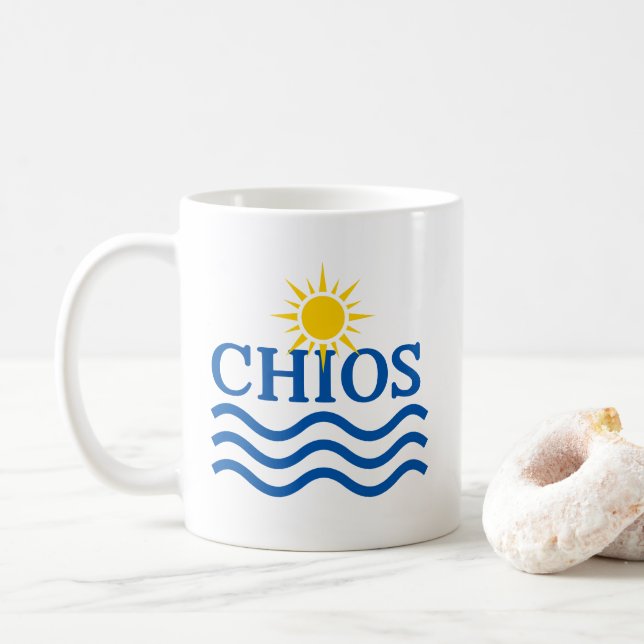 Mug CHIOS Grèce, Sun Waves (Avec donut)