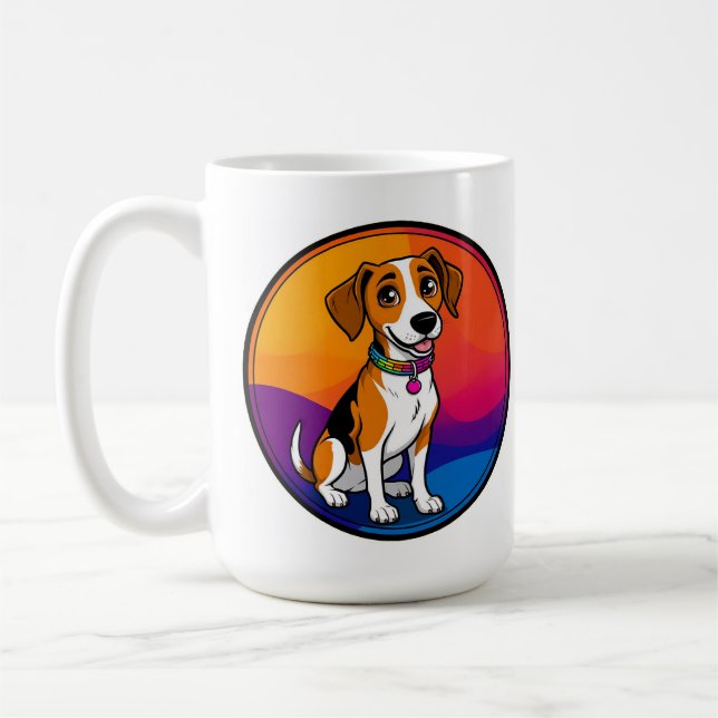Mug Chiot animé mignon avec collier (Gauche)