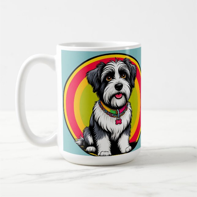Mug Chiot animé mignon avec collier (Gauche)