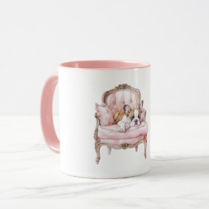 Mug Chiot crème noir dormant doux