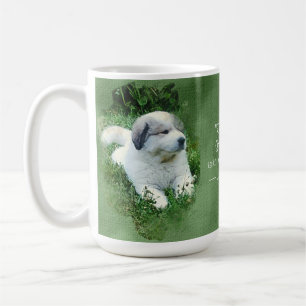 Mug Chiot de Grands Pyrénées d'aquarelle - détente de