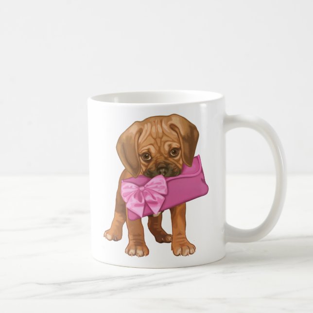 Mug Chiot de Puggle et embrayage d'arc (Droite)