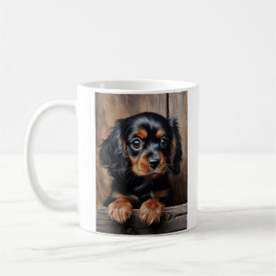 Mug Chiot noir et tan Cavalier