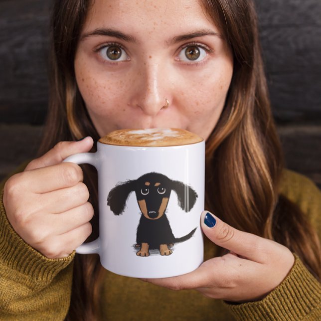 Mug Chiot Teckel aux longs poils mignon (Créateur téléchargé)