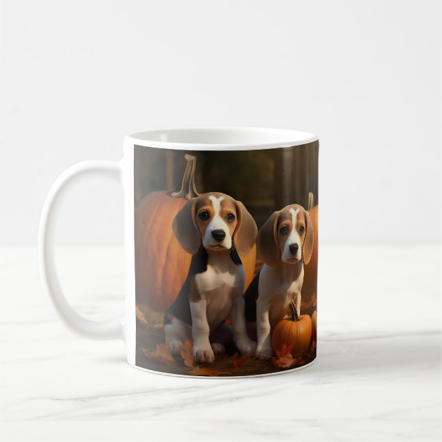 Mug Chiots Beagle Autumn Delight Citrouille (Gauche)