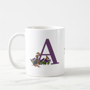 Mug Chiots Beagle Papillons Monogramme Initiale A Nom 