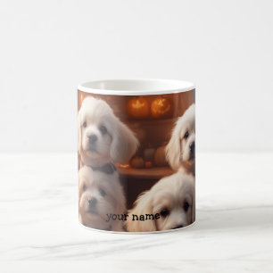 Mug Chiots blancs dans la cuisine à Halloween