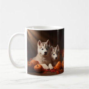 Mug Chiots Husky Sibérien Délice d'Automne Citrouille