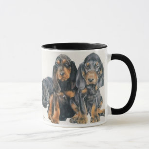Mug Chiots noirs et bronzages de Coonhound