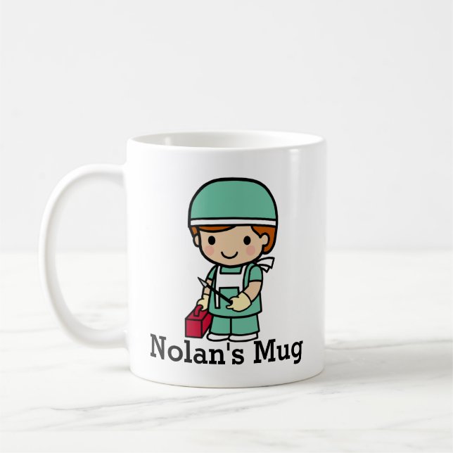 Mug Chirurgien mignon en Scrubs avec Scalpel (Gauche)