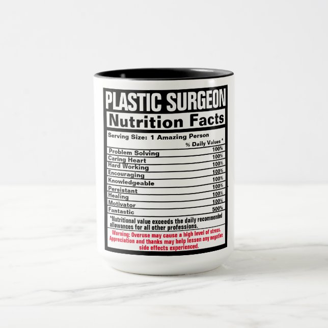 Mug Chirurgien plastique Docteur Funny Éléments nutrit (Centre)