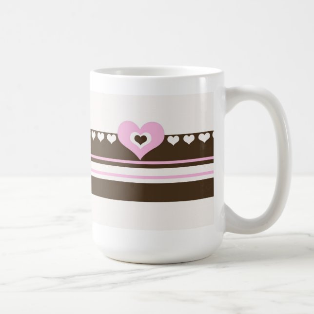 Mug Chocolat aux coeurs roses (Droite)