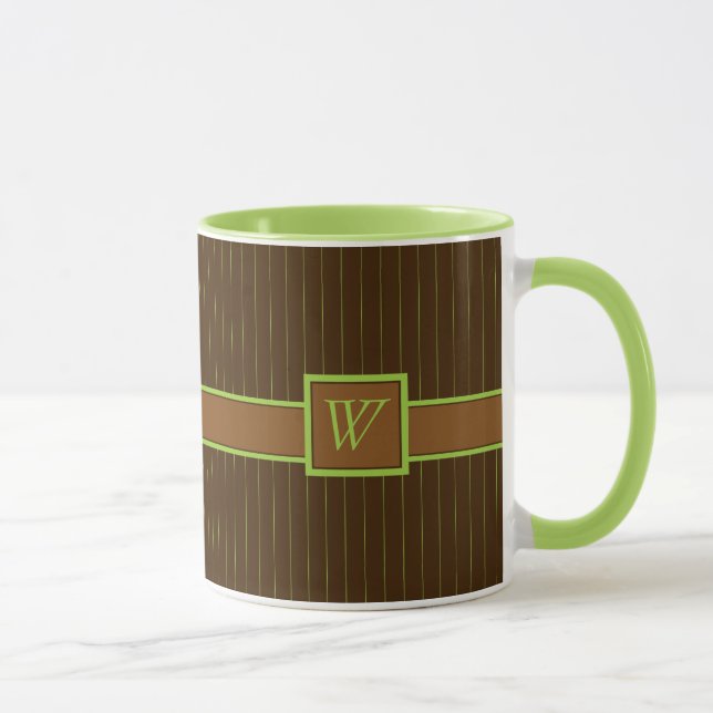 Mug Chocolat avec Rayures Lime (Droite)