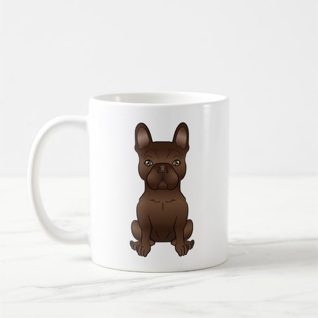 Mug Chocolat Brown Français Bulldog mignon chien de de (Gauche)