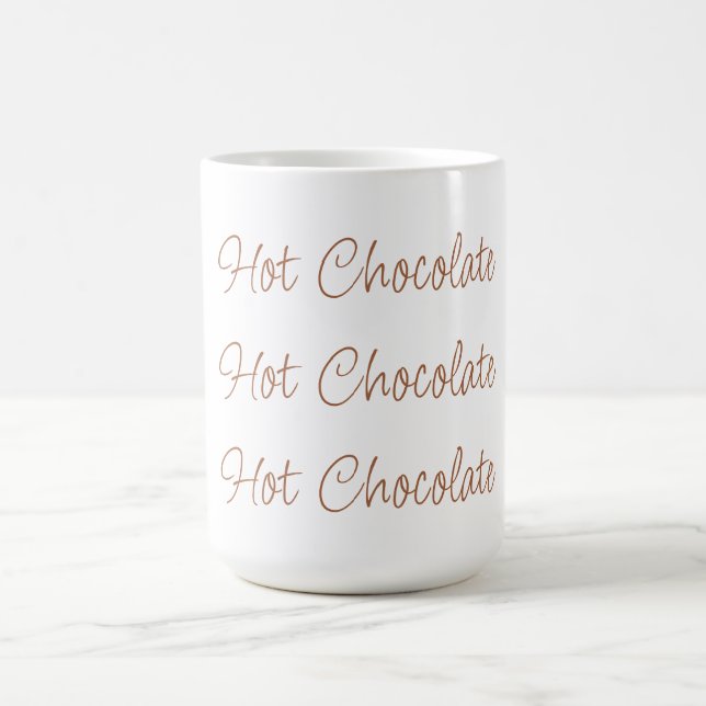 Mug Chocolat Chaud Simple Stylet Typographie De Script (Centre)