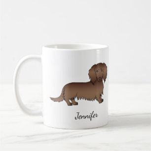 Mug Chocolat cheveux longs Dachshund Dessin Chien et n