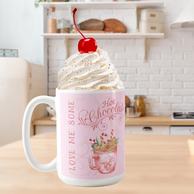 Mug Chocolat de Noël rose (Créateur téléchargé)