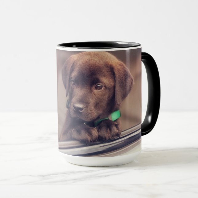 Mug Chocolat Labrador Puppy In Car (Devant droit)