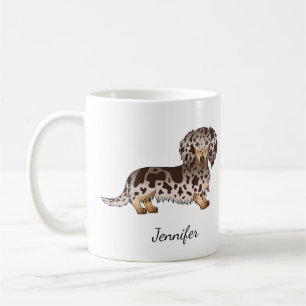 Mug Chocolat & Tan Dappage cheveux longs et nom