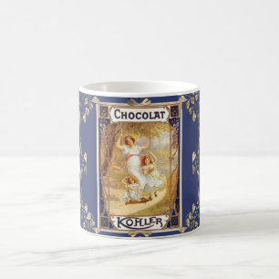 Mug chocolat victorien cacao étiquette élégant publici