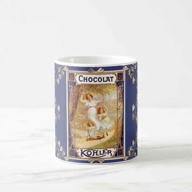 Mug chocolat victorien cacao étiquette élégant publici (Centre)