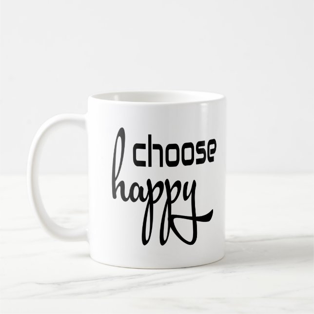 Mug Choisir des devis de bonheur amusant pour tous (Gauche)