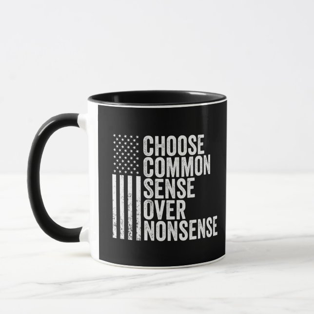 Mug Choisir le sens commun plutôt que le non-sens Harr (Gauche)