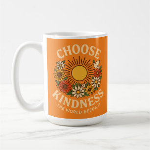 Mug Choisissez Kindness Retro Floral Art